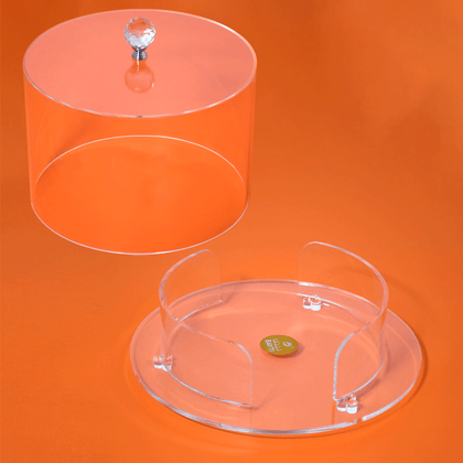 Acrylic Clear Cake Stand With Lid