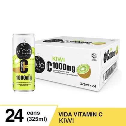 [CARTON] VIDA Vitamin C Sparkling 24x325ml - Kiwi Flavour