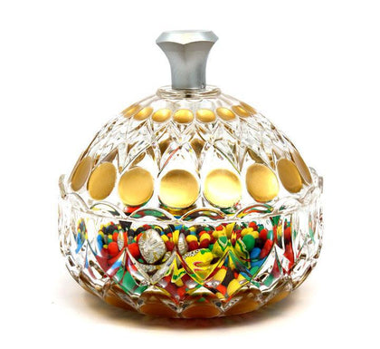 Acrylic Candy Jar Clear/ Gold