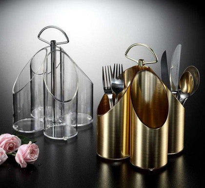 Acrylic Cutlery Holder Golden-savinghome.ae Online Shopping in UAE