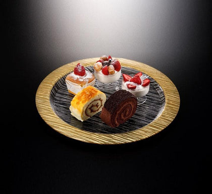 Acrylic Dessert Serving Plate Bark Golden