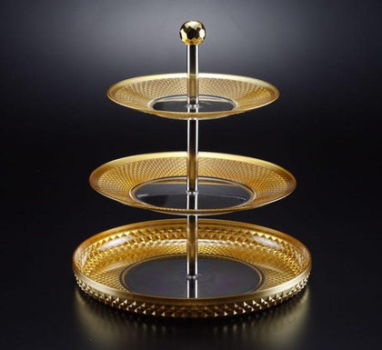 Acrylic Diamond Golden 3 Tyers Sweet Set