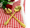 Aluminum Salad Serving Spoon Set Gold