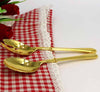 Aluminum Salad Serving Spoon Set Gold