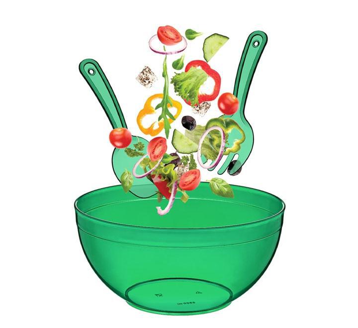 Crystal Chef Salad Service Set 5.5 Litre Multi-Color