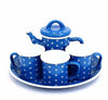 Enamel Coated Kettle Set of 5 Pcs Blue/ White