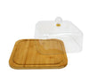 Flat Rectangular Cake Plate With Square Dome Cover
