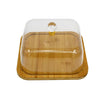 Flat Rectangular Cake Plate With Square Dome Cover