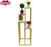 Four Step Metal And Marble Flower Stand