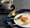 Gold Blue Cutlery Set