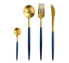 Gold Blue Cutlery Set