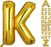 Large Gold Letter K Foil Balloon