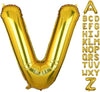 Large Gold Letter V Foil Balloon