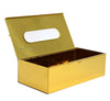 Metal Tissue Box Rectangular Golden Finished