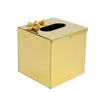 Metal Tissue Box Square Golden Finished