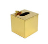Metal Tissue Box Square Golden Finished