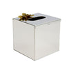 Metal Tissue Box Square Silver Finished