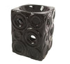 Orchid Ceramic Incense Oil Burner Black