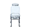 Orchid Glass Drink Water Beverage Dispenser with Stand Clear 4L