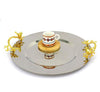 Premium Silver Round Tray With Handle