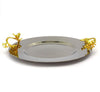 Premium Silver Round Tray With Handle