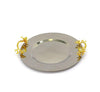 Premium Silver Round Tray With Handle