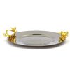 Premium Silver Round Tray With Handle