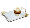 Rectangular Mirror Serving Tray Silver 28.5x21 Cm