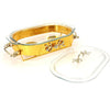 Rectangular Oval With Glass Lid and Metal Stand