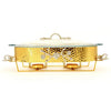 Rectangular Oval With Glass Lid and Metal Stand