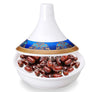 Tajin Dates Bowl With Lid White/Blue/Gold