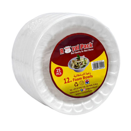 12oz Disposable Foam Bowl 25pcs