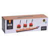 Wooden Serving Board Plank with 3 Glasses Set